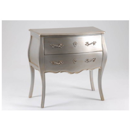 Commode 2 Tiroirs Murano Argent Amadeus