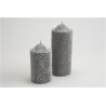 Lot de 2 bougies déco argent 