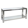 Console Acier Inox/Verre Argent 140X40X70Cm