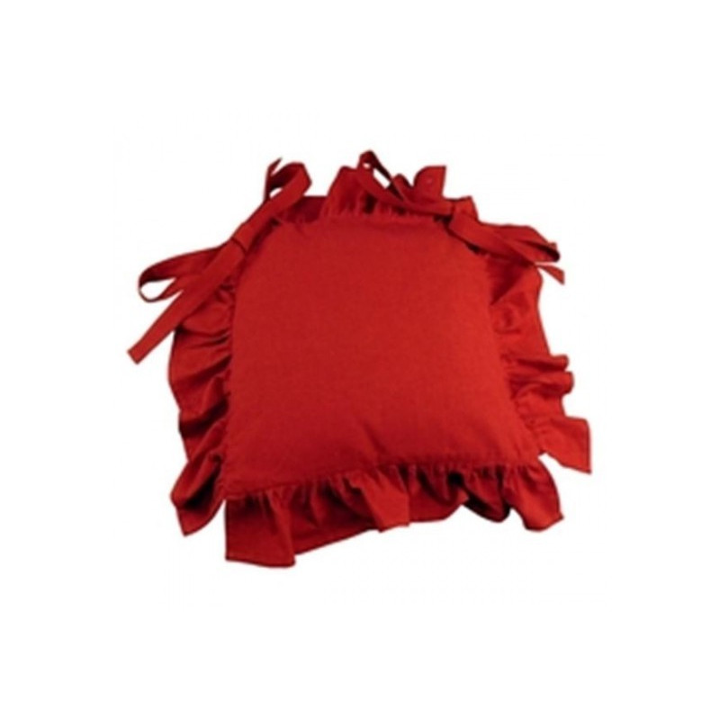 Galette de chaise uni rouge 38 x 38 cm