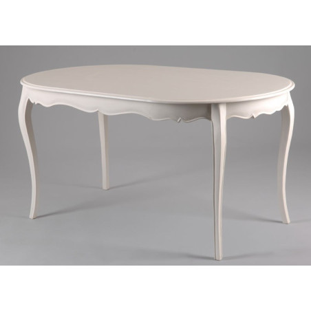 Table Ovale Blanc Patiné 150X90 Murano Shabby Chic Amadeus