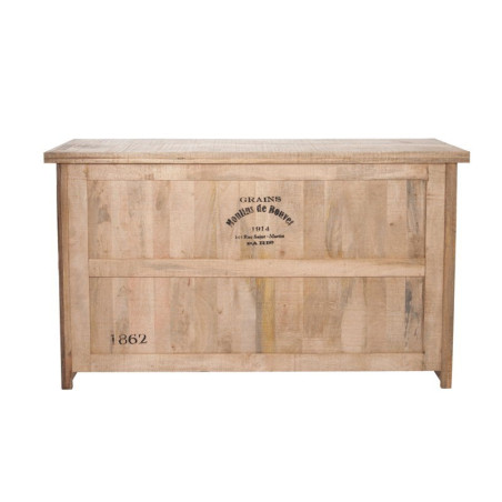 Bar Industriel 3 Tiroirs En Bois Massif Naturel 180X55X105Cm J-Line