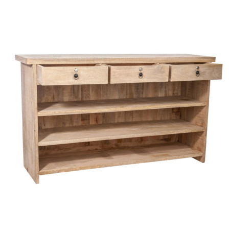 Bar Industriel 3 Tiroirs En Bois Massif Naturel 180X55X105Cm J-Line