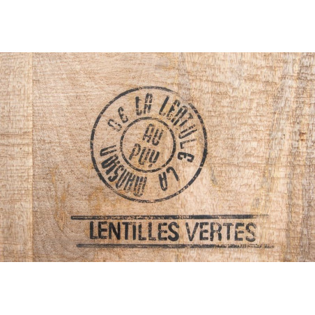 Bar Industriel 3 Tiroirs En Bois Massif Naturel 180X55X105Cm J-Line