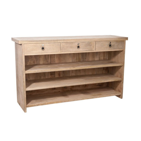 Bar Industriel 3 Tiroirs En Bois Massif Naturel 180X55X105Cm J-Line