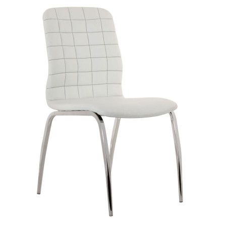 chaise moderne similicuir blanc et chrome Vical Home