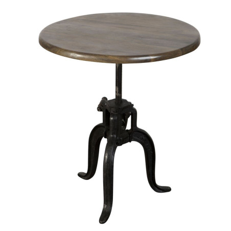 table ronde bistrot  marron antique style campagne Vical Home