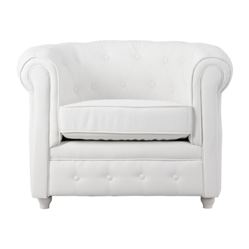 chesterfield en tissus blanc chic Vical Home