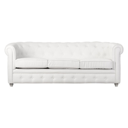 canapé 3 places chesterfield en tissus blanc chic Vical Home