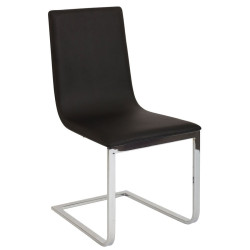 chaise design moderne noir et chrome Vical Home