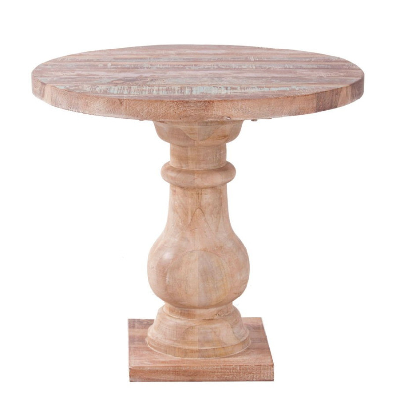 table d'appoint chic ronde patine vieilli en bois multicolore Vical Home