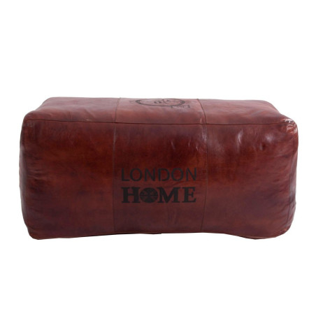 pouf industriel cuir marron Vical Home