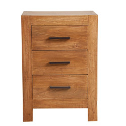 meuble d'appoint intemporel chic 3 tiroirs en bois massif bois naturel Vical Home