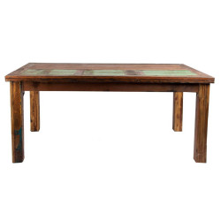 table à manger vintage en bois acajou rectangulaire multicolore Vical Home