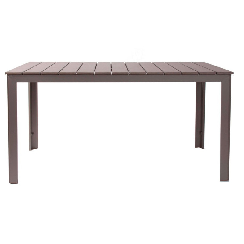 table de salon de jardin rectangulaire en aluminium gris Vical Home