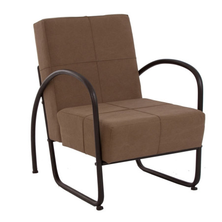fauteuil industriel structure métal et tissus kaki Vical Home