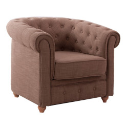 fauteuil chesterfield chic en tissus lin  Vical Home