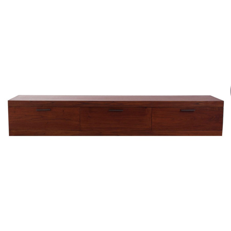 meuble de rangement bas 3 tiroirs en bois exotique Vical Home