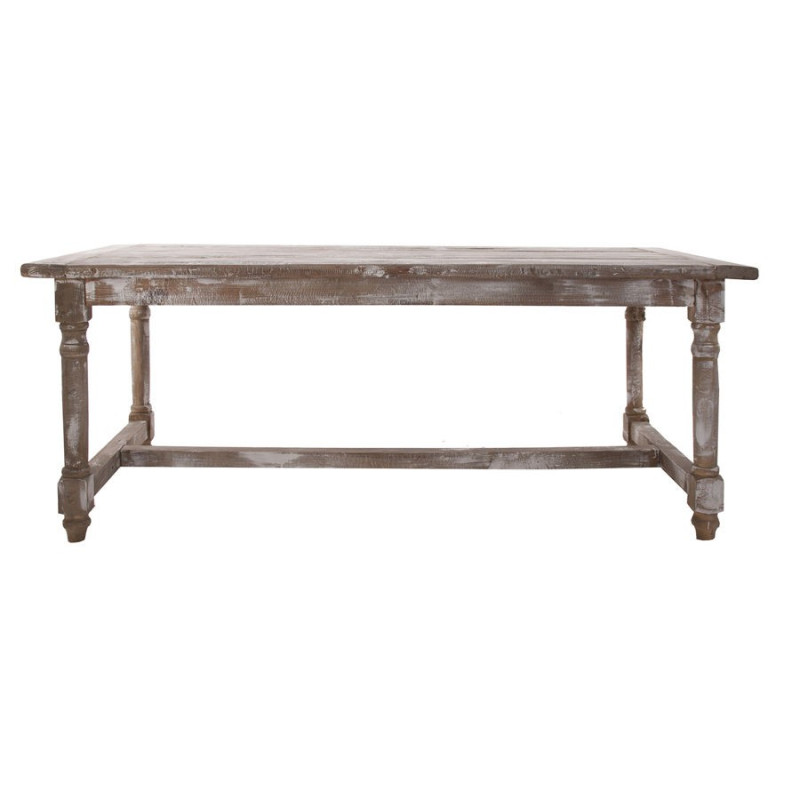table à manger campagne rectangulaire en bois massif finition bois blanc Vical Home