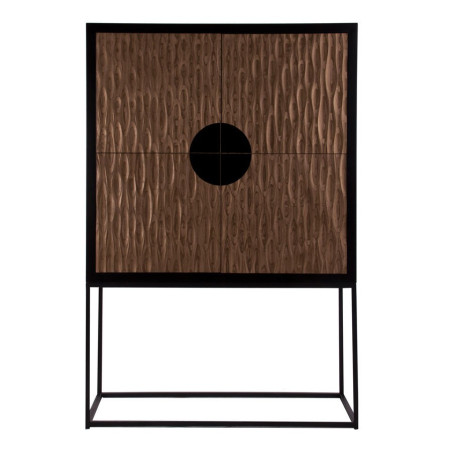 vitrine moderne en bois structure noir et 2 portes couleur or Vical Home