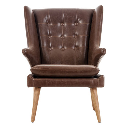 fauteuil rétro en similicuir marron Vical Home