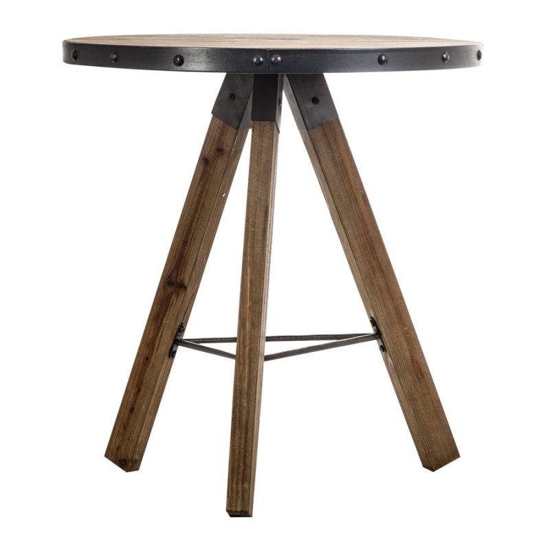 table d'appoint en bois cerclé de métal noir Vical Home