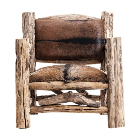 fauteuil original en tronc de bois et peau de bête Vical Home