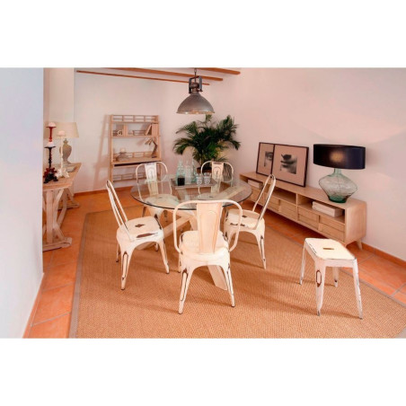 chaise bistrot industriel atelier aspect usé blanchi Vical Home