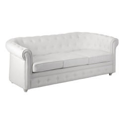 canapé 3 places chesterfield en tissus blanc chic Vical Home