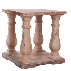 table d'appoint de charme patine vieilli en bois multicolore Vical Home