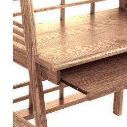 bureau avec 2 étagères et plateau amovible en bois brut naturel  Vical Home