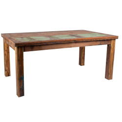 table à manger vintage en bois acajou rectangulaire multicolore Vical Home