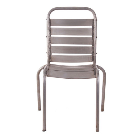 chaise bistrot industriel atelier aspect usé en métal gris Vical Home