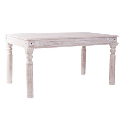 table rectangulaire en bois blanchie campagne  Vical Home