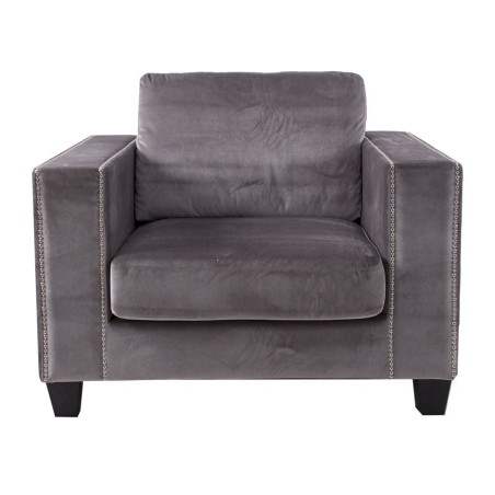fauteuil 1 place chic en velours fin couleur gris Vical Home