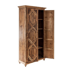 armoire classique 2 portes en bois sculpté naturel Vical Home