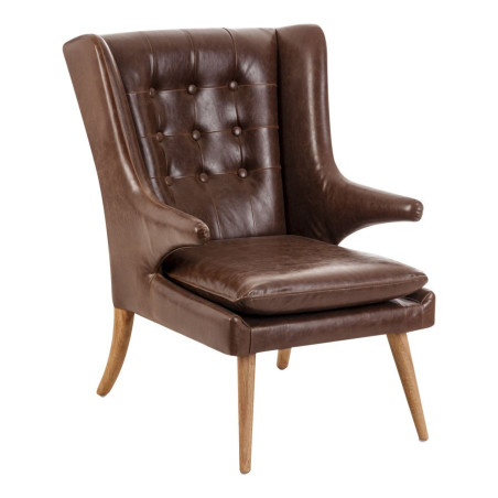 fauteuil rétro en similicuir marron Vical Home