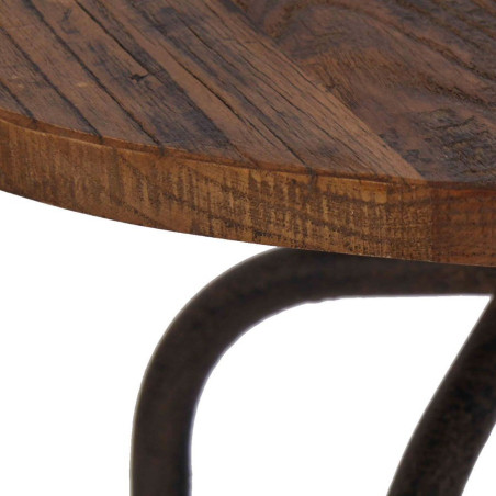 table amovible campagne en bois brut sur pied en métal noir Vical Home