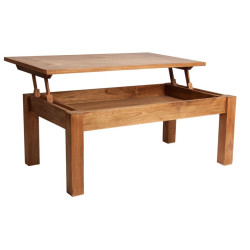 table basse intemporel chic avec plateau amovible en bois massif naturel Vical Home