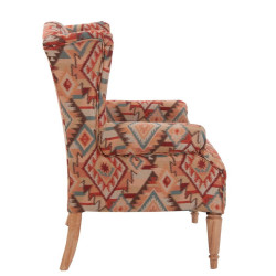 fauteuil naturellement chic en tissus imprimé coloré Vical Home