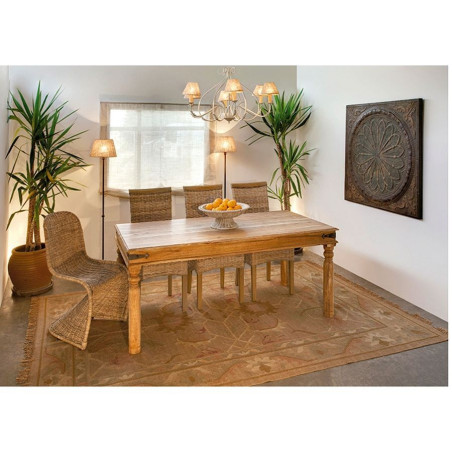 table rectangulaire en bois marron clair style campagne rustique Vical Home