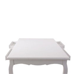 table à manger romantique en bois blanc avec 4 tiroirs Vical Home