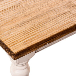table de salon rectangle en bois blanchi et plateau en bois naturel Vical Home