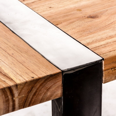 table à manger rectangulaire en bois et pieds chrome en métal Vical Home