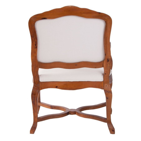 fauteuil louis xv structure en bois ciré et revêtement tissus crème Vical Home