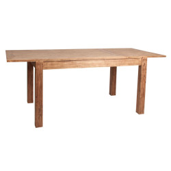 table à manger  cubique rectangulaire en bois brut avec rallonge Vical Home