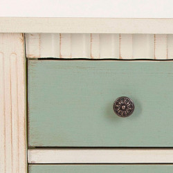 commode style empire en bois patine blanche et 3 tiroirs coloris vert Vical Home