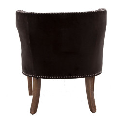 fauteuil original en velours chocolat et finition cloutée Vical Home