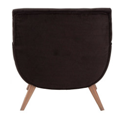 fauteuil scandinave en velours chocolat assise en forme de cuve Vical Home