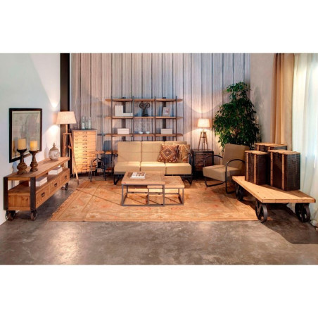 meuble d'appoint industriel en bois 5 tiroirs  Vical Home